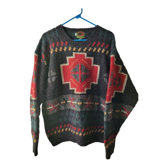 VTG - Boston Traders 100% Wool Sweater Men's Large Knitted In Hong Kong - Picture 1 of 5